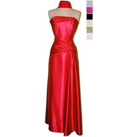 <b>Goddess Strapless Satin Formal Gown Prom Dress</b>