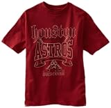 MLB Boys' Houston Astros Fueled By Pride Short Sleeve Basic Tee (Bright Garnet, Large)