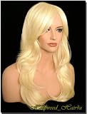 Hollywood_hair4u - Long Curly #613 Platinum Blond Wig Kanekalon Heat Resistant Synthetic Fiber with Packed Roots Top*NEW*