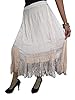 Indian Skirt Womans Stonewashed Rayon Embroidered Tan Mid Length Skirts