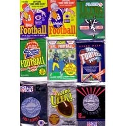 50 Original Unopened Packs of New & Vintage Football Cards (1986-2006) PLUS Pack 100 Soft Sleeves