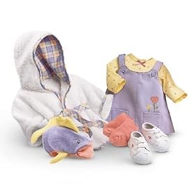 American Girl Bitty Baby Jumper & Bath Robe Outfit