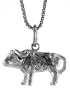 Sterling Silver 1/2 in. (12mm) Tall Chinese Zodiac Pendant for Year of the OX