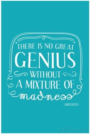 There Is No Great Genius Without A Mixture Of Madness 18-Inch by 24-Inch Poster Art Print