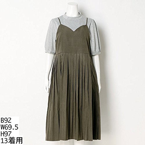 アースミュージック＆エコロジー大きいサイズ(earthmusic&ecology) 【大きいサイズ】プリーツキャミワンピースプルオーバーセット