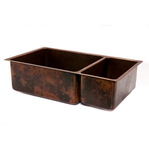 33 Copper Hammered Kitchen Basin Sink