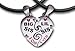 Big Sis & Lil Sis Heart Pendant Necklaces with 2- Sport Style 17.5