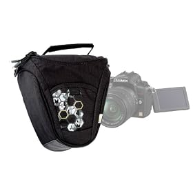 DURAGADGET Protective Storage Case For Panasonic DMC-FZ45, LUMIX DMC-G3 With "Space Hive" Motif