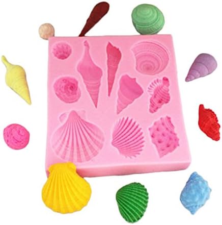 WensLTD Premium Qualit 3D Lovely Shell Seashells Silicone Fondant Cake Soap Mold Tools