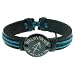 Sagittarius Zodiac Sign Genuine Dark Leather Bracelet - Adjustable Length