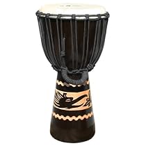 Kalimantan Djembe with Tattoo Gryphon, 19-20" Tall x 9-10" Head