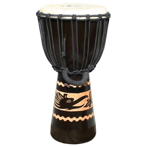 Kalimantan Djembe with Tattoo Gryphon 19 20 Tall x 9 10 Head