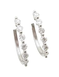 Women 14k Yellow Gold 0.74ctw diamond Hoop earring 26 26442 Size 2.16