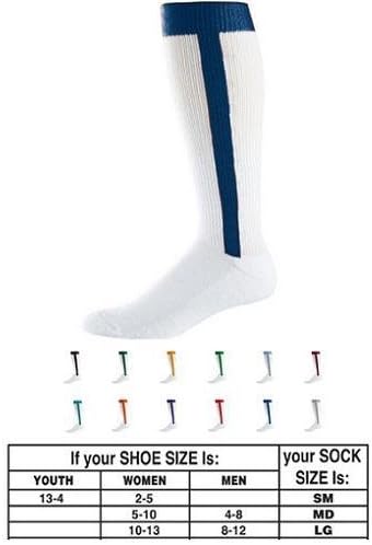 Baseball/Softball Stirrup and Sock Two-in-One (4 Sizes, T-Ball Youth XS, Youth/Little League, Juniors/Babe Ruth, Adult. 12 Colors)