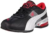 Puma Cell Turin Perf Lace-Up Sneaker (Toddler/Little Kid/Big Kid),Black/Puma Silver/Steel Grey,10 M US Toddler