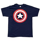  : Captain America Navy Logo Cartoon T-Shirt