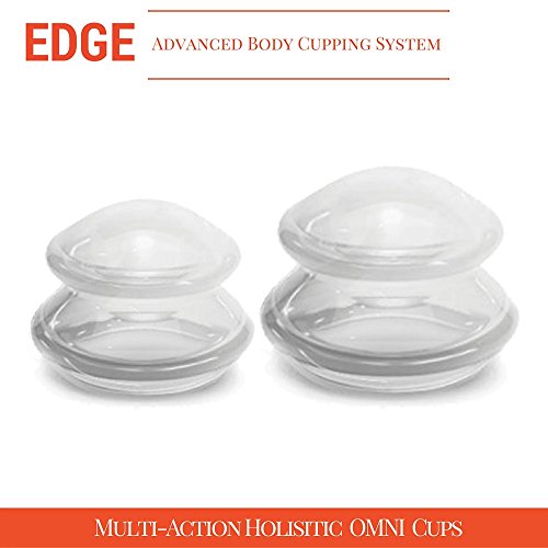 Cupping Massage & Relaxation Set - The Most Recommended Complete Chinese Therapy Cups for Pain Relief & Cellulite Treatment - Best Gift and Quality in Class - Professional Grade - 2 Cups, Clear