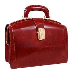 Pratesi Ladies Polished Italian Leather Briefcase Dark Brown