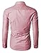 Doublju Mens Dress shirts with Shinning Fabric PINK (US-XL/ASIAN-2XL)