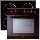 Whirlpool Heko 3300 BR Herdset  / bestehend aus AKP 334/AV/05 Einbauherd Braun + AKT 100/IX Glaskeramik-Kochfläche