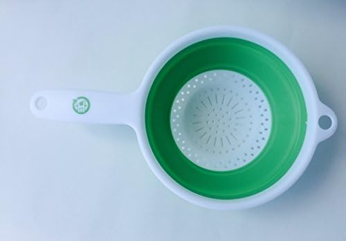 Price Slashed from $16 - Collapsible silicone colander strainer - non-toxic dishwasher safe - Space saving design - Easy collapsing - Stands upright - Non-slip handle makes it easy to use.