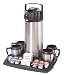 Executive Style Oggi 6 Piece Portable Coffee/Tea Center with Rotating Top 1.9LT Pumpmaster Carafe with 4 (8oz) Mugs & Organizer Tray