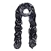 Premium Elegant Peacock Feather Scarf Wrap, Grey