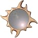Sculpted Wood Mirror - 'Fiery Sun' in Natural Tone
