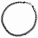 Kahuna KJ031 Gents Black Thong and Silver Chain Intertwined Necklace