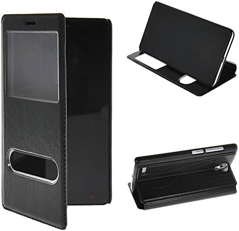 MOLADO Case for Xiaomi Redmi Note, Black Stylish Folio Case View Window Ultra Thin Flip Cover