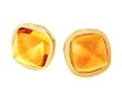 10k Yellow Gold Natural Cushion Cabochon Citrine Earrings Ct.tw 12.90