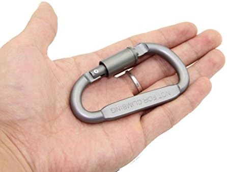 efans® 6 PCS Hiking Clmbing Fishing Outdoor Buckle 1.6 Inch x 3.0 Inch Aluminum Carabiner Screw Lock D-ring Key Chain Clip Hook