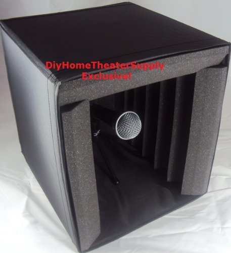 Best Price Semi-Rigid Portable Vocal/Sound Booth - Recording Studio and Voice Over - High NRC Acoustic Wedge Foam - Black - FOR TABLETOP/DESKTOP USE users are responsible if modifying for a tall stand