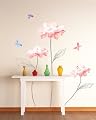 Easy Instant Decoration Wall Sticker Decal - Sketched Stems and Vibrant Flowers