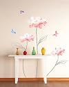 Easy Instant Decoration Wall Sticker Decal - Sketched Stems and Vibrant Flowers