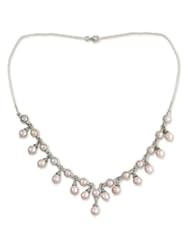 Cultured pearl waterfall necklace, Mystic Pink Muse