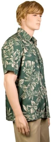 Green Palm & Plumeria Hawaiiabera Shirt size x large