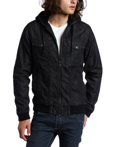 Emerica Young Mens Catalano Zip Hood Jacket, Black, Large