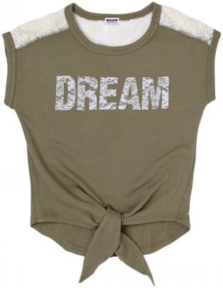 Ruum Big Girls' 5-14 Tie Front Love Tee Mermaid XS 5-6