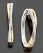 14k Gold & Sterling Silver Diamond Crossover Hoop Earring (1/4 ct. t.w.)
