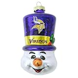 NFL Minnesota Vikings Blown Glass Top Hat Snowman Ornament