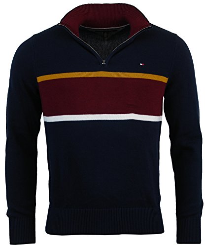 Tommy Hilfiger Mens Half-Zip Mock Neck Sweater