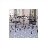 Bundle-12 Aurora 4 Seat Bar Height Outdoor Dining Set (3 Pieces) Finish: Black