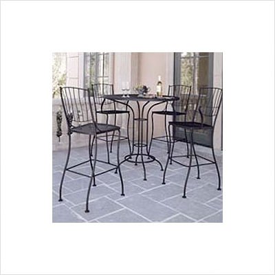 Bundle-12 Aurora 4 Seat Bar Height Outdoor Dining Set (3 Pieces) Finish: Hammered Pewter product image