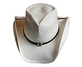 Shady Brady - Shady Brady Hat 7PW32: Softy Toyo Cowboy Hat - Ivory, Cord & Concho Band