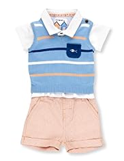 3 Piece Autograph Pure Cotton Tank Top, Polo Shirt & Shorts Outfit