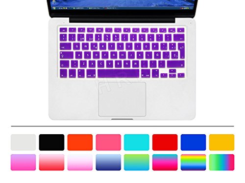 HRH Spanish Language Silicone Keyboard Cover Skin for MacBook Air 13" MacBook Pro with or without Retina Display 13"15" 17" Apple Wireless Bluetooth Keyboard MC184LL/B European/ISO Layout-Purple