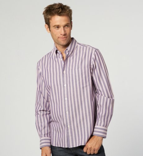 Big & Tall Blue Harbour Long Sleeve Oxford Stripe Shirt