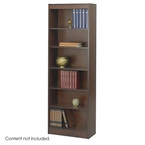 Safco 6-Shelf Veneer Baby Bookcase, 24-Inch W, Walnut by Safco