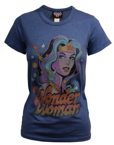  Wonder Woman Liberty Blue Juniors Girly T-Shirt by Junk Food